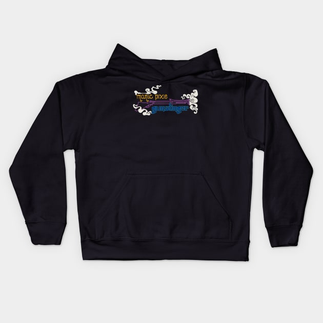 manic pixie gunslinger Kids Hoodie by Alienfirst